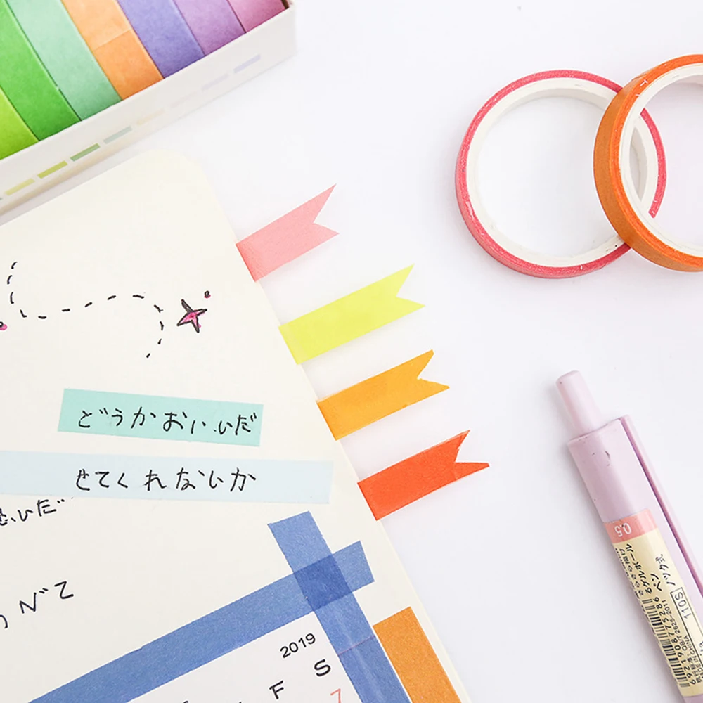 10 шт./упак. осень радуга маскировки васи лента Набор бумаги японские канцелярские