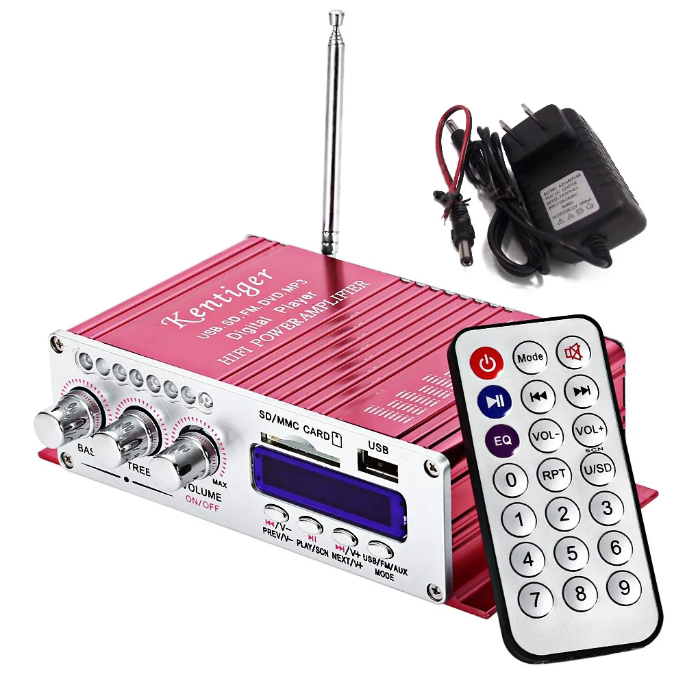 2 Цвет USB FM аудио стерео усилитель радио MP3 Динамик светодио дный Hi-Fi канальный