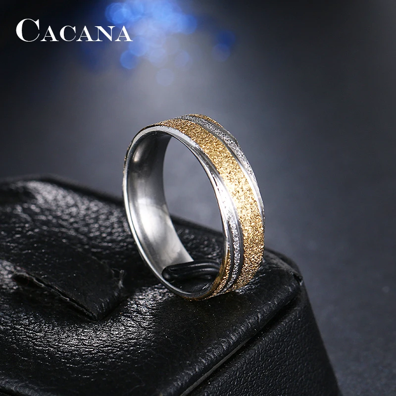 CACANA Stainless Steel Rings For Women Fashion Shining Sand On Jewelry Wholesale NO.R25 | Украшения и аксессуары