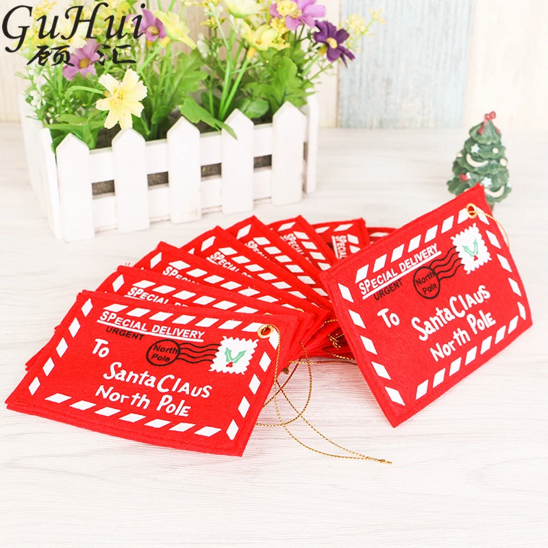 Красный Рождественский конверт из нетканого материала 15 шт. креативная