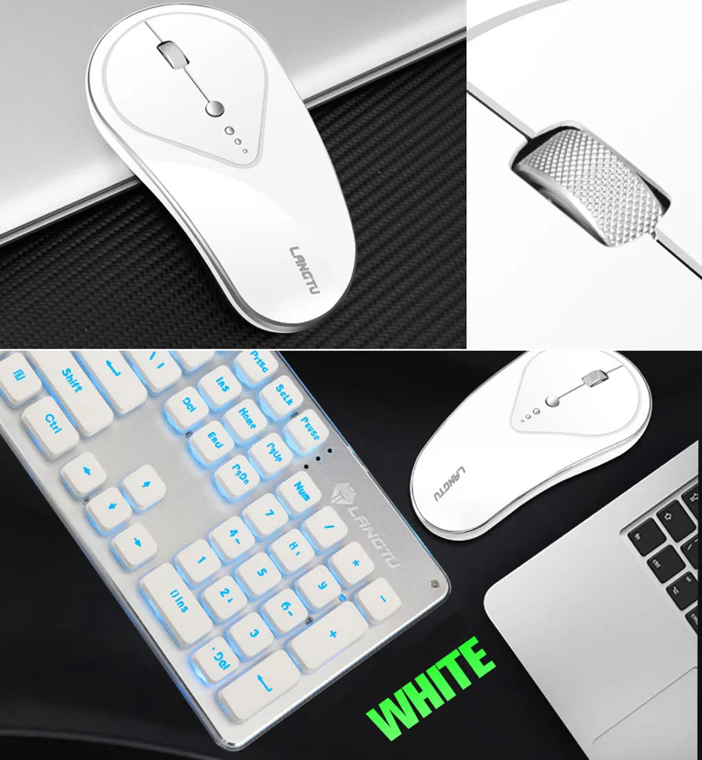 ZERODATE 2 4G Беспроводная перезаряжаемая LED подсветка Usb эргономичная игровая