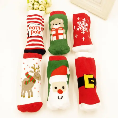 4 пары рождественских подарков Повседневная хлопковая Милая мультяшная