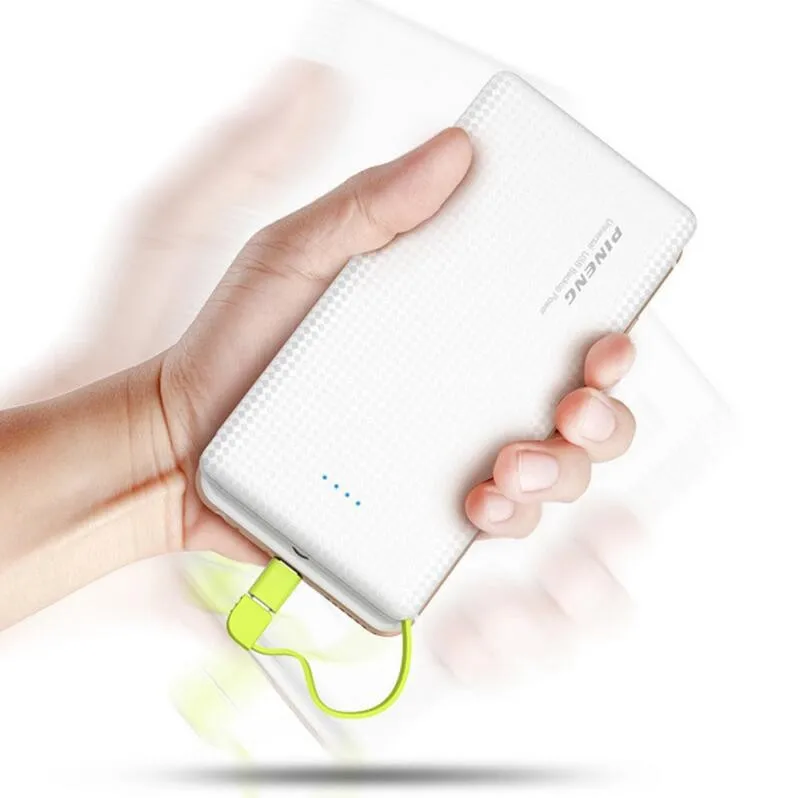Pineng PN951 внешний аккумулятор 10000 мАч USB Встроенный зарядный кабель Внешнее зарядное устройство для iPhone8/X samsung Xiaomi
