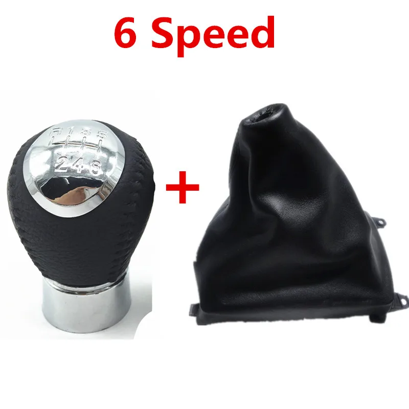 6 Speed Для Mazda 6 M6 2002-2007 ручка переключения передач+ гетра для рукоять рычага крышка головки чехол 5/6 скорости аксессуары для стайлинга автомобилей - Название цвета: 6 Speed