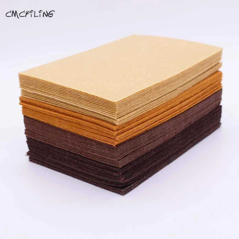 Brown Chocolate Felt Craft 1mm Felt Polyester Fabrics Sheet For Diy Decoration Sewing Fieltro Feltro textiles Entretela A6