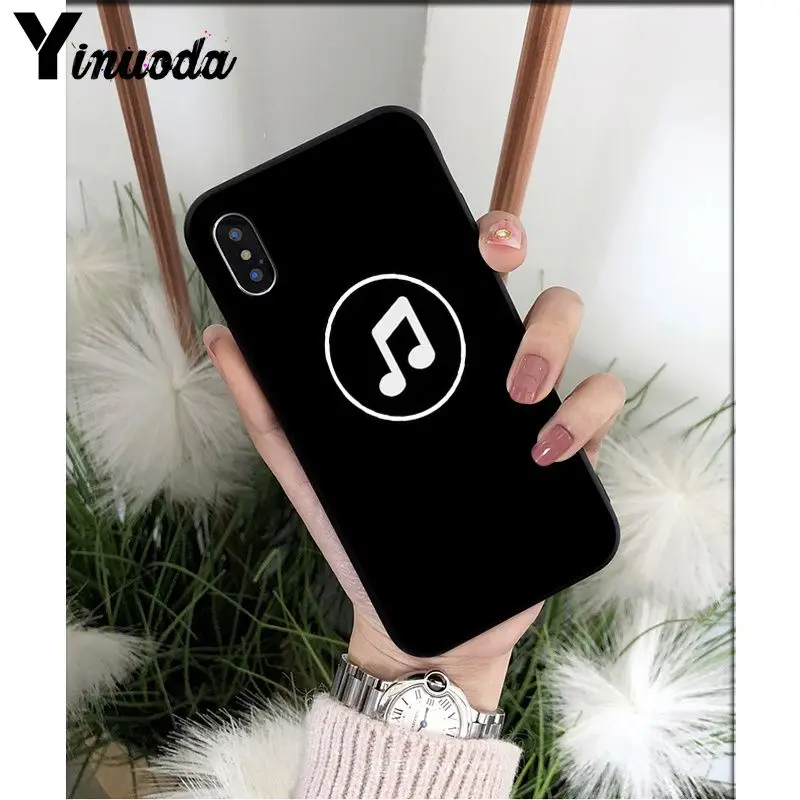 Yinuoda Love music черные наушники роскошный уникальный дизайн чехол для телефона для iPhone 5 5Sx 6 7 7plus 8 8Plus X XS MAX XR