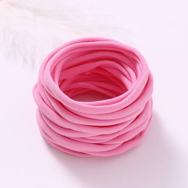 Bubblegum 10 шт./партия, Новые однотонные нейлоновые эластичные повязки на голову, мягкие эластичные нейлоновые повязки на голову, один размер подходит для большинства - Цвет: Bubblegum