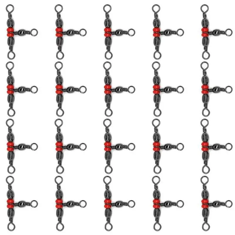 20pcs 3 Way Латунь Рыбалка вращающийся барабан Вертлюг кольцо рыболовная приманка