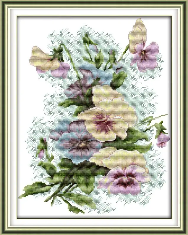H500-2 Joy Sunday Flowers Серия Холст DMC Счетный 11CT 14CT Китайский Набор для вышивки крестом печатная вышивка украшение дома отправка подарка - Цвет: H500-2