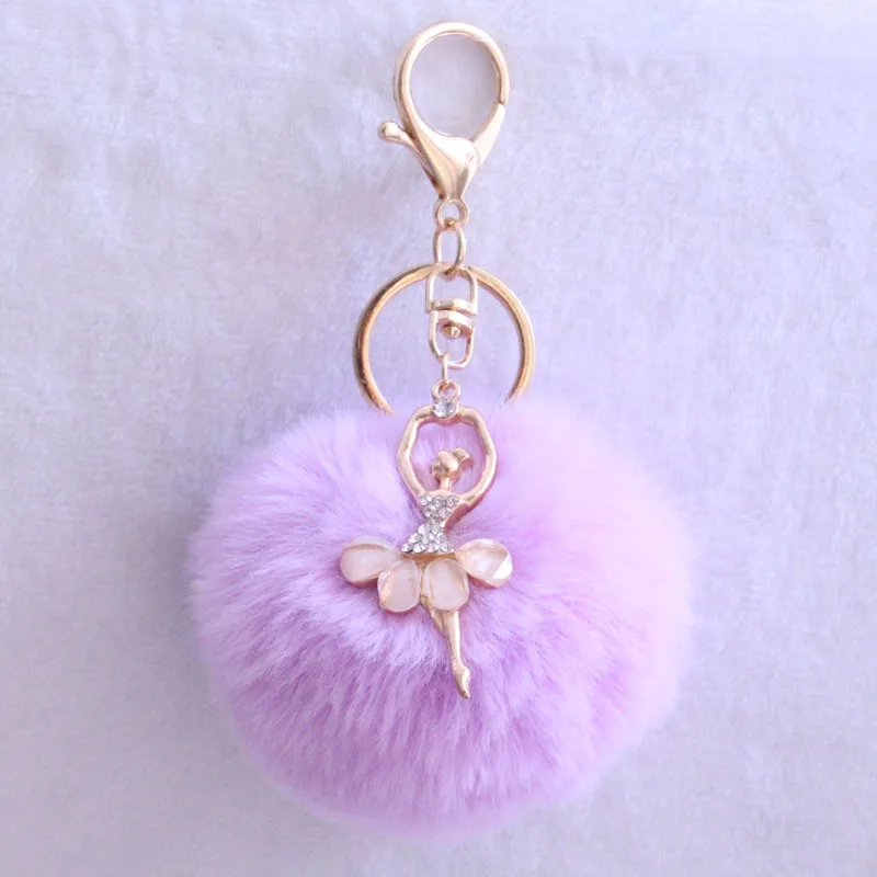 PINXIU Новый Кролик меховой шар брелок сумка кулон шарик плюшевый балетная цепочка