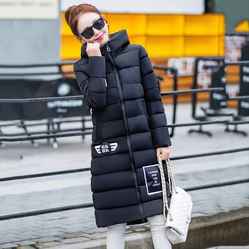 Женские Длинные парки с капюшоном и мехом 2018 новые теплые толстые Хлопковые