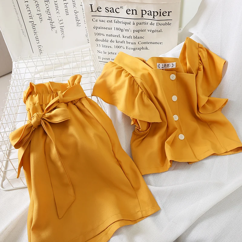 Женский комплект из 2 предметов топ с круглым вырезом и коротким