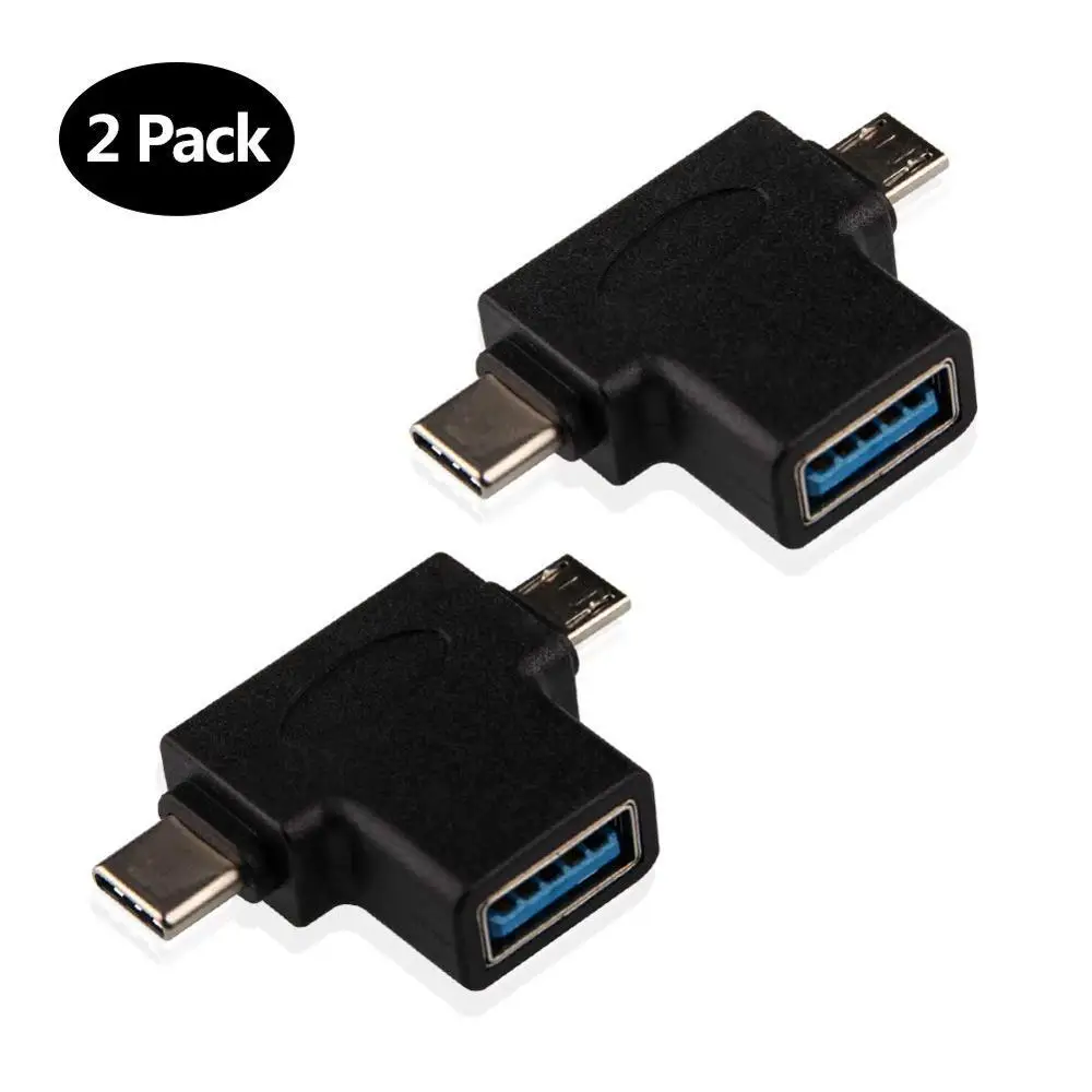 

Многофункциональный адаптер 2 в 1 Micro USB 3,0 и USB 3,1 Type C USB OTG, конвертер (180 градусов, 2 шт.)