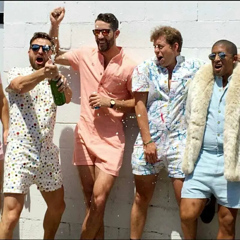 Модные мужские шорты Ползунки Лето с коротким рукавом стрейч комбинезон