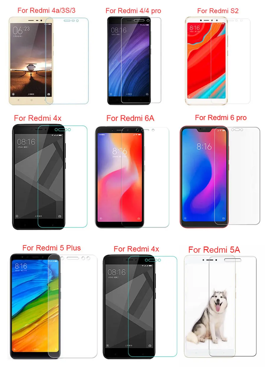 2 шт. Защитное стекло для Xiaomi Redmi 6 Pro 6A S2 4X3 S 3 для Redmi 5 Plus 4 Pro 4A 5A закаленное стекло для защиты экрана