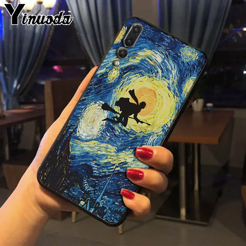 Yinuoda Ван Гог Картина маслом умный чехол черный мягкий для телефона huawei p20 pro p20lite