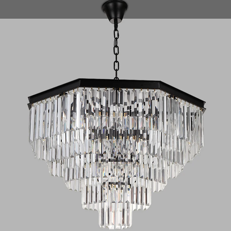 Простая восьмиугольная хрустальная лампа в скандинавском стиле ретро люстра для