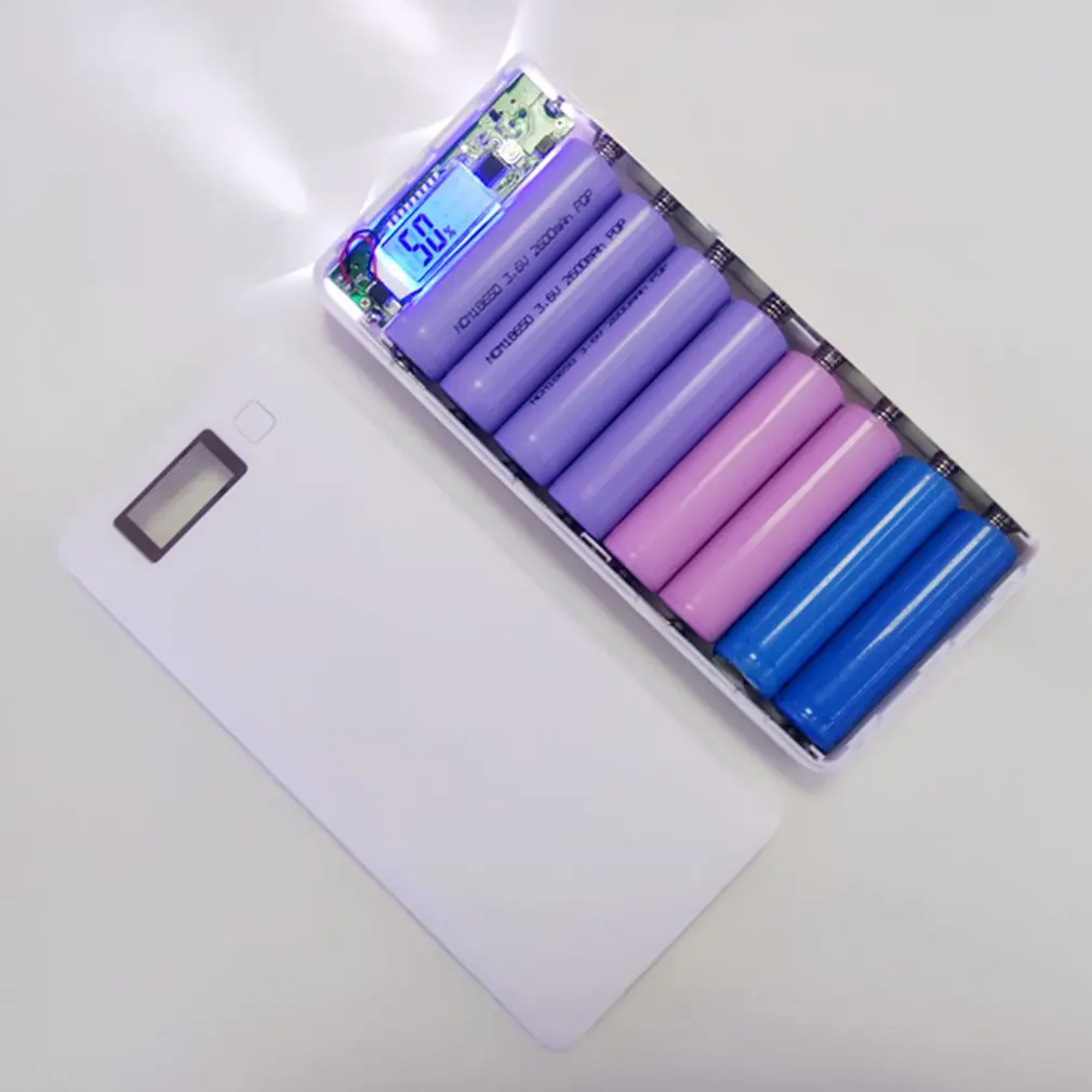 1 30000 мАч USB 2 порта Внешний аккумулятор чехол 8x18650 зарядное устройство коробка DIY для телефона просто чехол - Цвет: 1