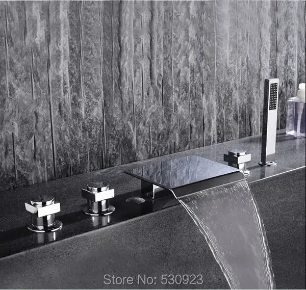 Смеситель для ванной комнаты 5 шт. хромированный смеситель с ручной душевой