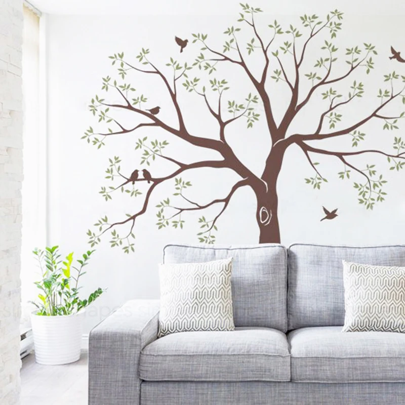 Staircase Family Tree Wall Decal Vinyl Stickers Huge and Birds Baby Nursery Art Sticker | Дом и сад