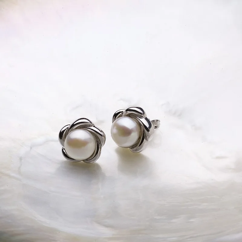 

Tremella 925 Women Freshwater Pearl Earrings Female Fashion Joker Sell Like Hot Cakes Product Silver Earrings Wholesale