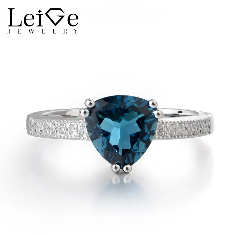 Украшения leige кольца из натурального Лондона с голубым топазом November Birthstone