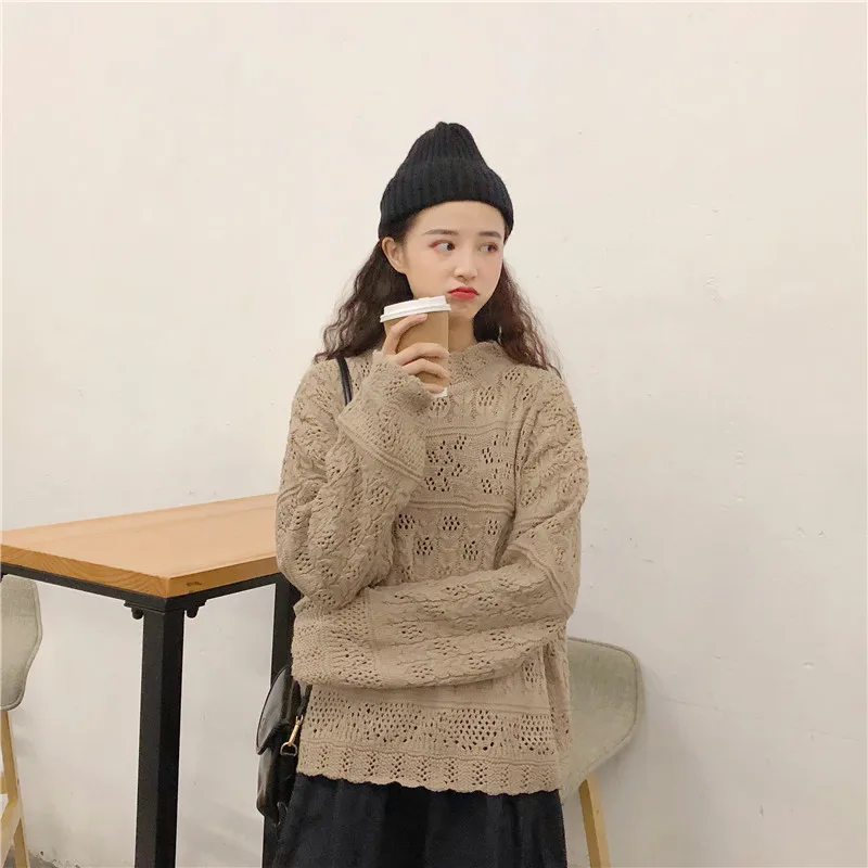 Женский вязаный свитер новинка 2019 корейский Трикотажный с рукавом летучая мышь и