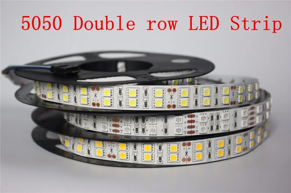 Светодиодная лента 5050 120 LED/m DC12V гибкая светодиодная двухрядная 5 м/лот