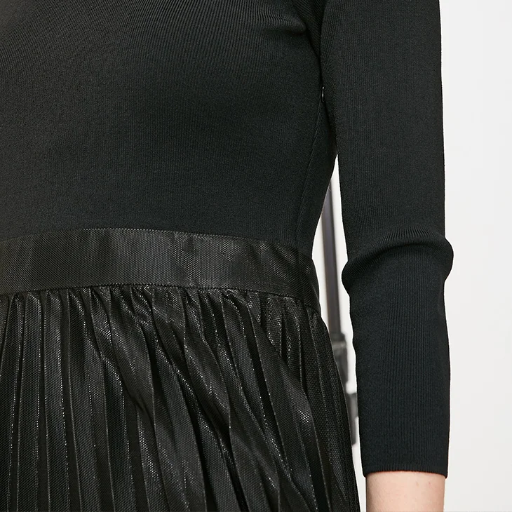 Vero Moda Новое Женское трикотажное Плиссированное длинное платье с открытыми плечами | 31837C517