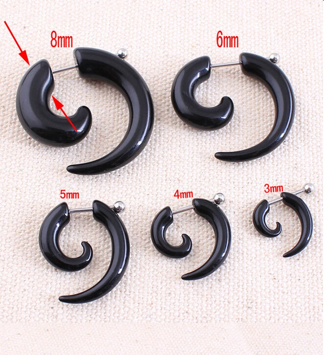 1 пара мужчины женщины поддельные спирали ухо конус улитка уха расширители