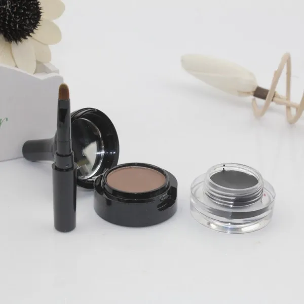 2017 Новый макияж Водонепроницаемый бровей порошок и Черная Подводка гель для глаз