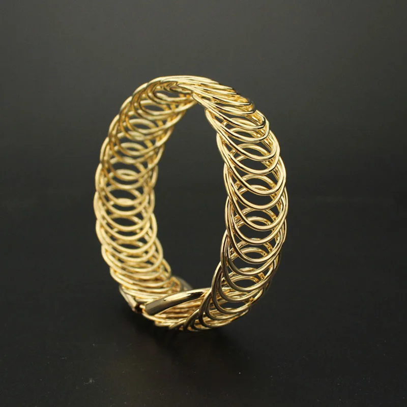 Мода браслет натуральная золотистые полые регулируемый Браслеты для Для женщин