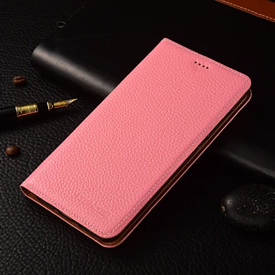 pink Meizu Pro 6 Plus чехол KEZiHOME личи Натуральная кожа флип Стенд кожаный чехол Капа для Meizu Pro6 Plus чехол для телефона s coque - Цвет: pink