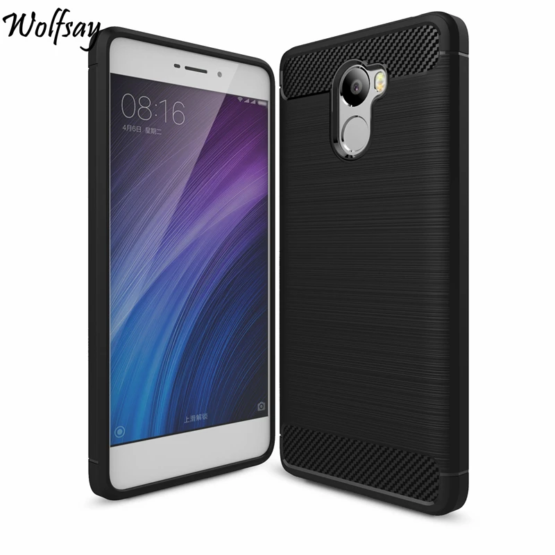 Wolfsay For Phone Cover Xiaomi Redmi 4 Case Rubber Silicone Luxury Funda &lt |