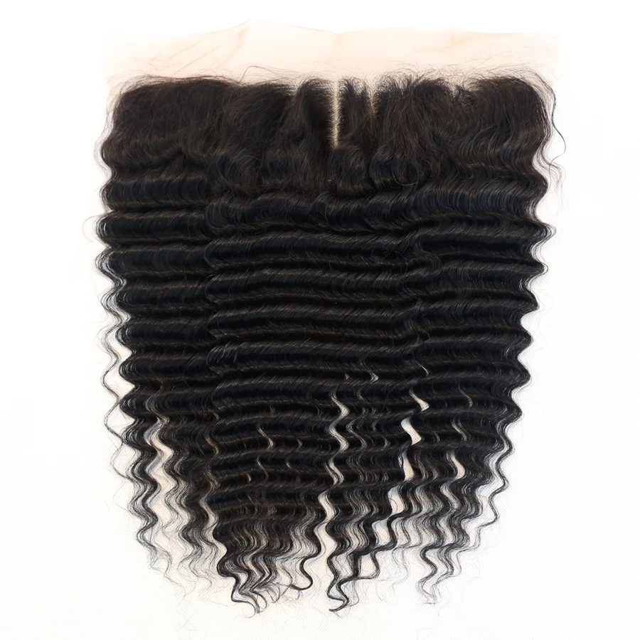 7A Cheap Brazilian Deep Wave Lace Frontal Closure 13x4 Virgin Human Hair With Baby Full Frontals |
