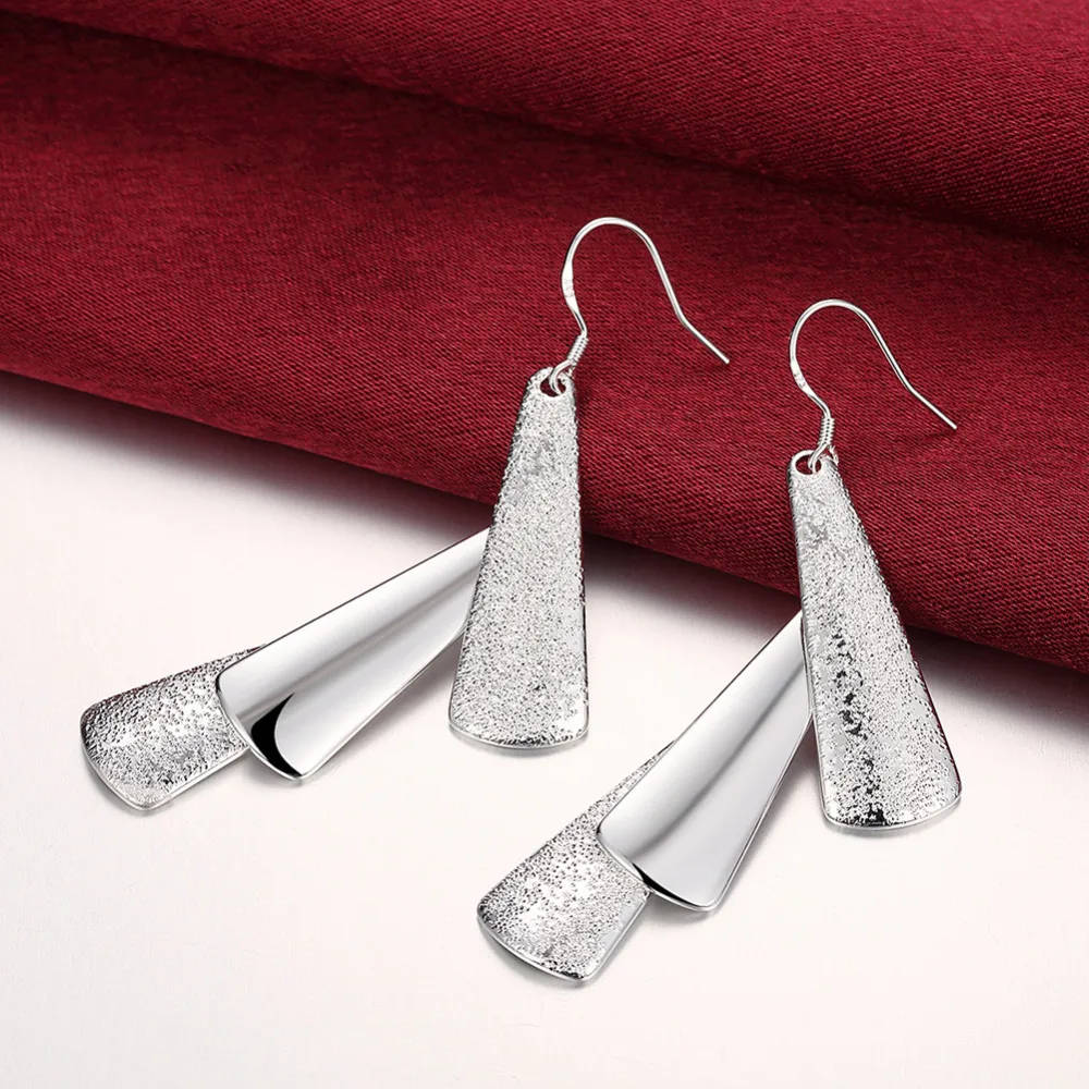 Triple Pieces Earrings Pretty Silver Plated For Women Wholesale Free Shipping 925 Charm Christmas Fashion Jewelry E015 | Украшения и