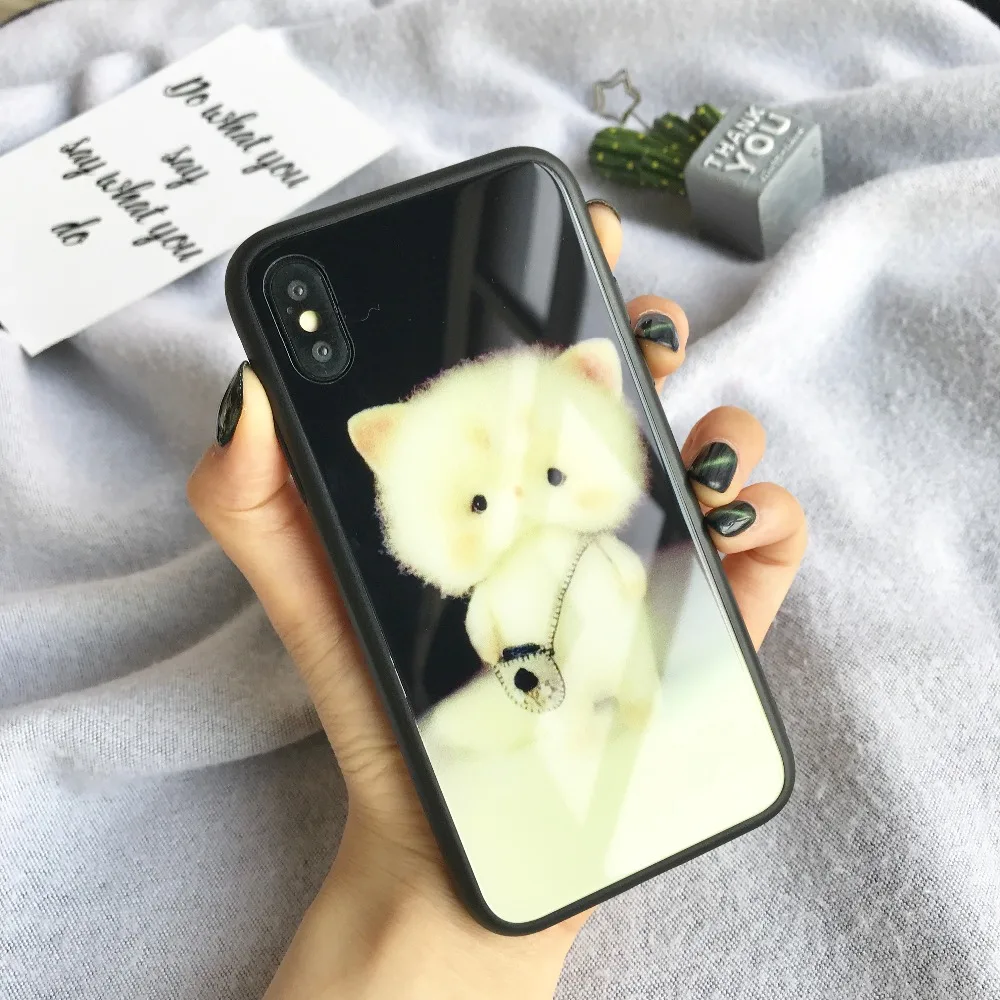 Easterm 7 3D Прекрасный Тигр Cat печати закаленное Стекло чехол для iPhone X XS Max XR 6 P 8 плюс