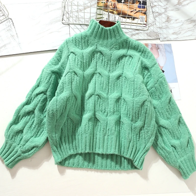 Женские блузки с рукавами-фонариками винтажные свободные свитера плотные