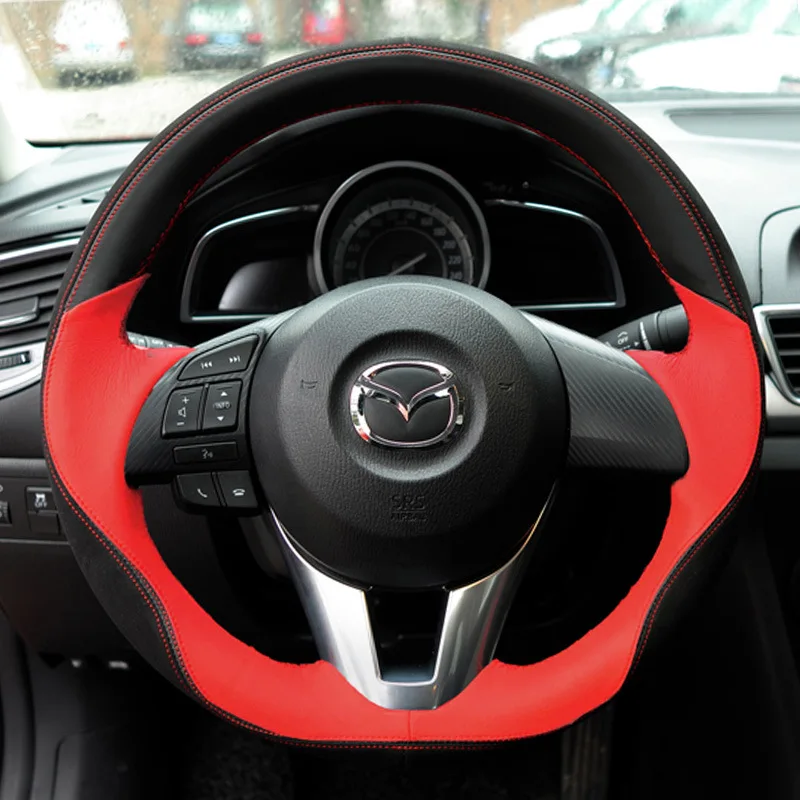 Автомобильный верный чехол рулевого колеса автомобиля для mazda 6 gh gj CX-5 3 bk CX-3 рулевое колесо автомобильные аксессуары