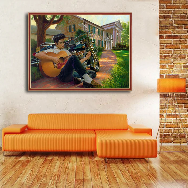 OUYIJIA Elvis Presley мультфильм 5D Сделай Сам алмазная живопись мотоцикл Алмазная вышивка