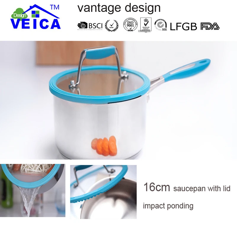 3 вида цветов кастрюля из нержавеющей стали 16 см с крышкой для соломинки и