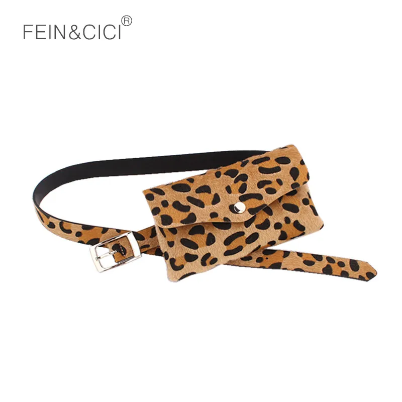 Fanny Pack для женщин поясная сумка сумки дамы животных печати леопарда конский волос