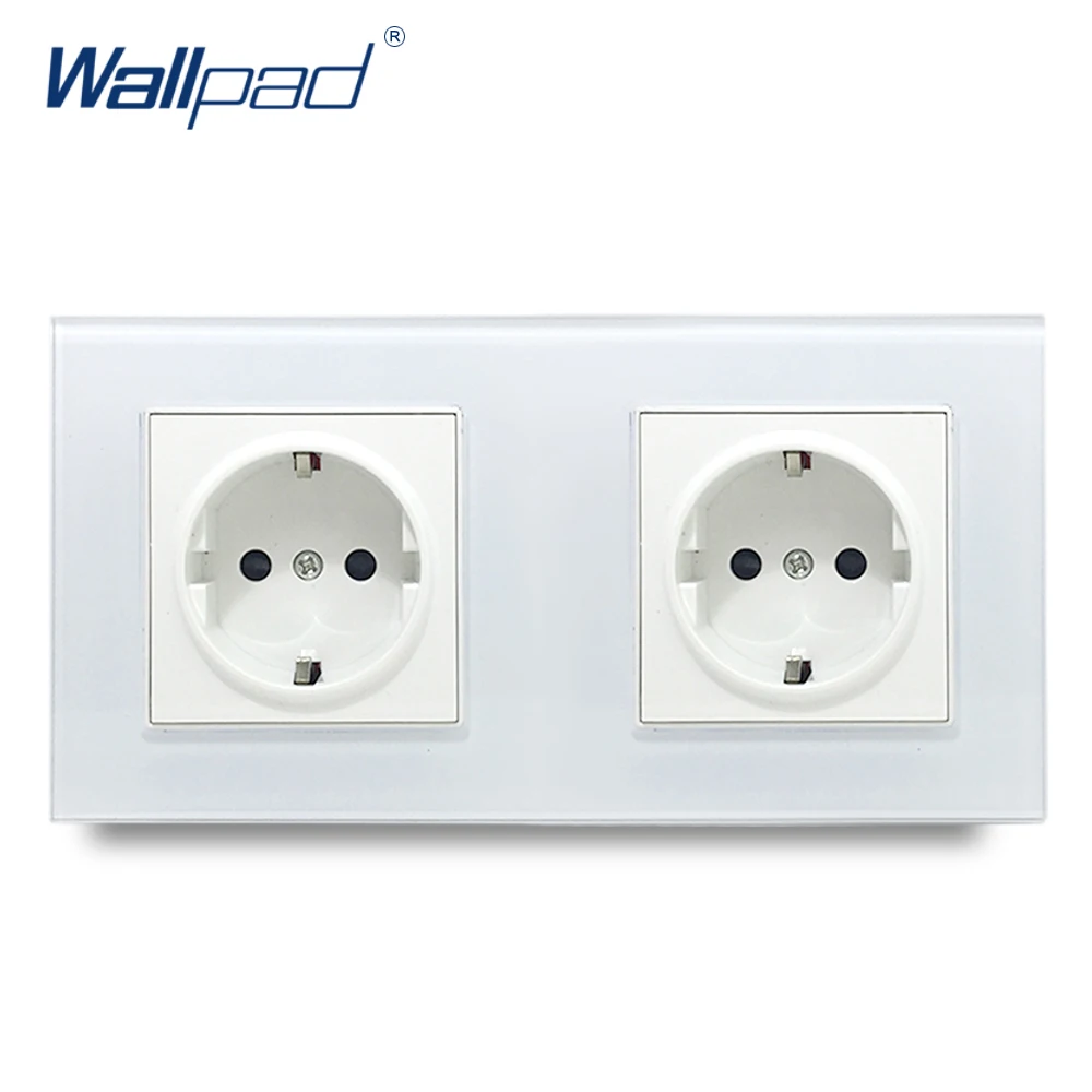 5 Frame ЕС розетка Wallpad с украшением в виде кристаллов закаленное белый Стекло Панель 16A ЕС 110 V-240 V 5 Европейская Сетевая розетка 430*86 мм Размеры