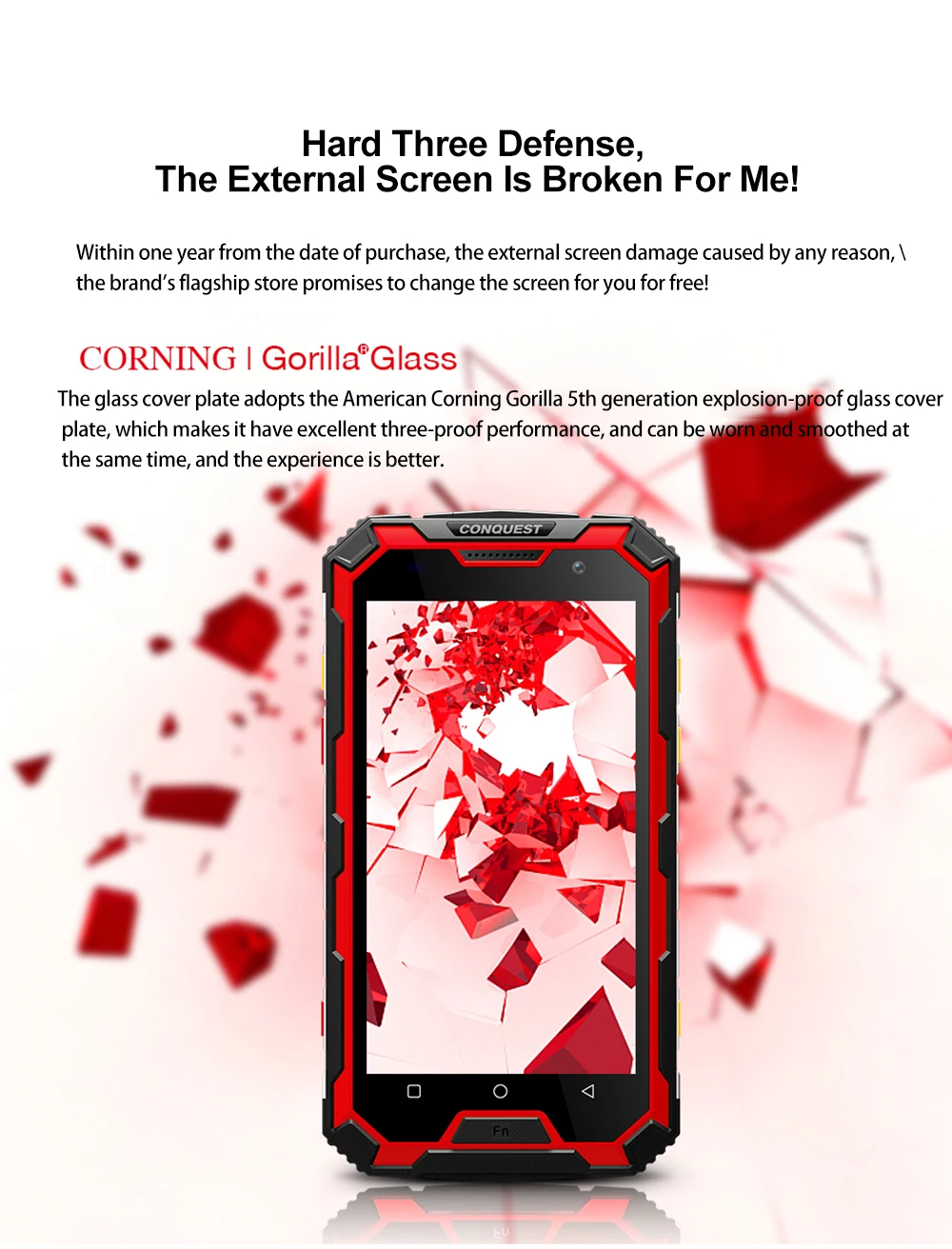 CONQUEST S8 прочный смартфон 4 Гб 64 Гб рация IP68 Телефон ГЛОНАСС 6000 мАч батарея NFC 4G LTE IP68 противоударный прочный телефон