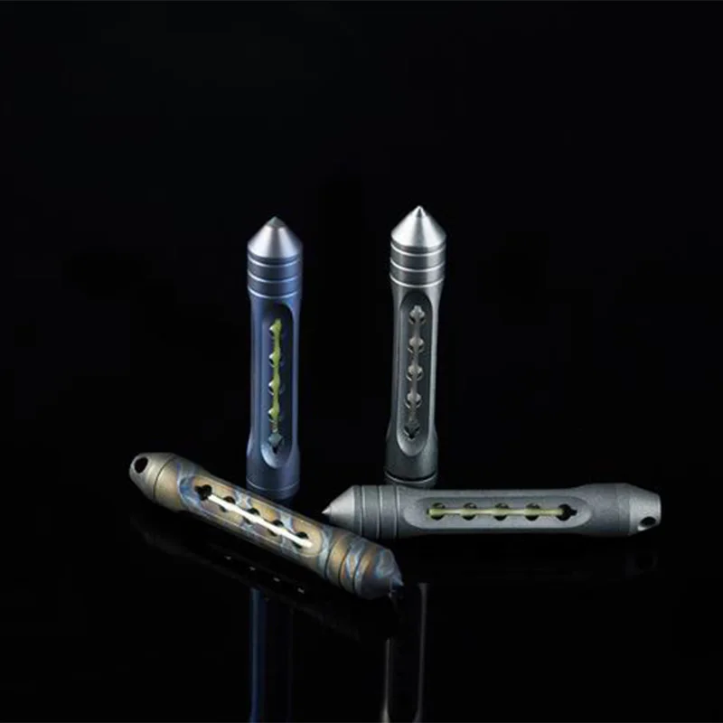 TC4 титановый абстрактный арт Тритий трубка EDC самосветящийся кулон разбитое окно держатель для ключей Тритий газовый сигнальный светильник брелок