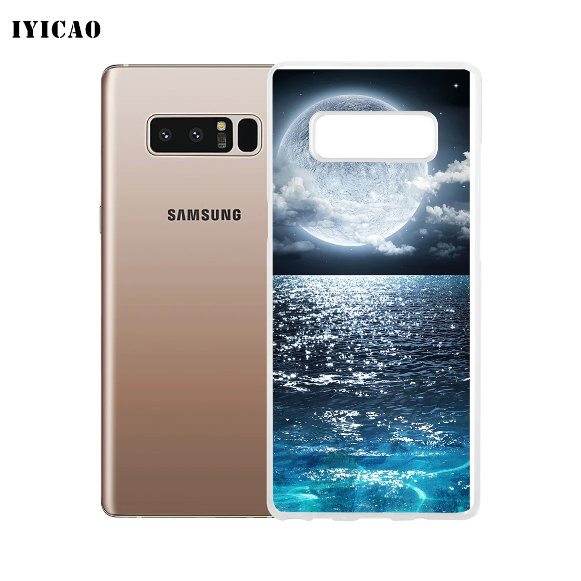 IYICAO Fire Football sky moon Мягкий силиконовый чехол для телефона Samsung A5 A6 Plus A7 A8 A9 J3 J5 J7 Note 8 9