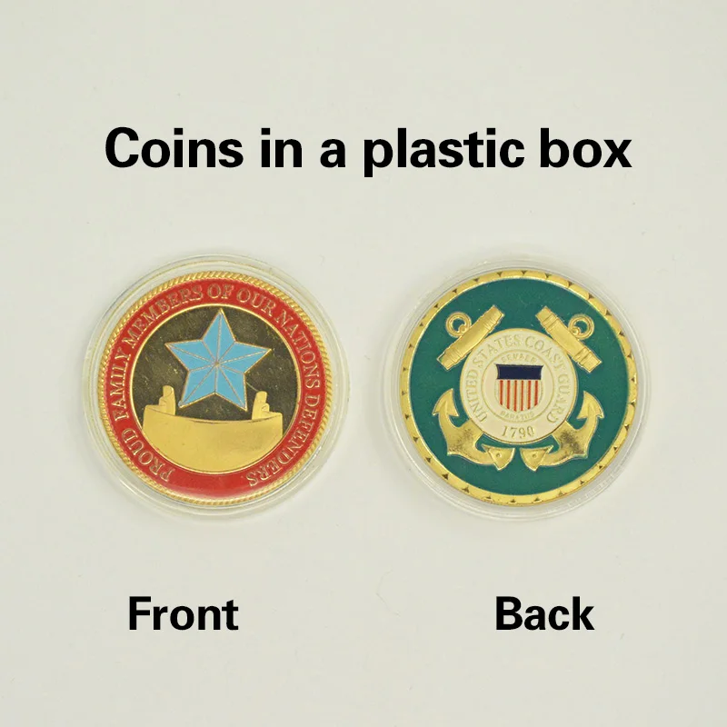 Горячая Новинка США Береговая охрана металлическая позолоченная монета с