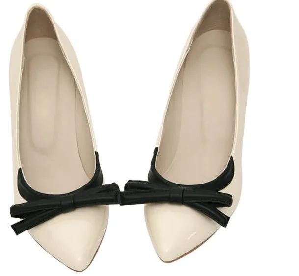 

Summer & Spring patent leather high heel platform pointed toe shoes Bowtie working or wedding pumps shoes Free Shipping