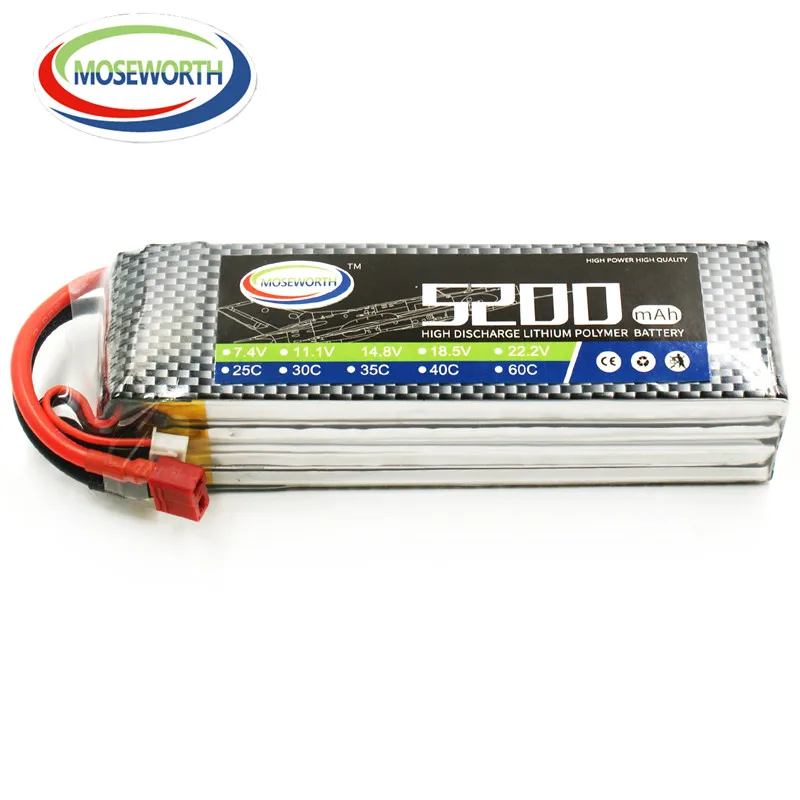 Moseworth RC Lipo Батарея 4S 14.8 В 5200 мАч 60C для модели самолетов Радиоуправляемый Дрон