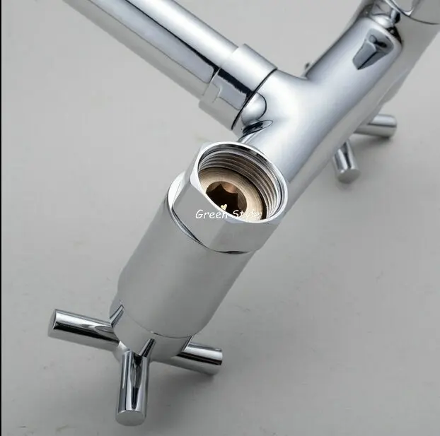 Настенный поворотный кухонный кран для ванной комнаты настенный хромированный